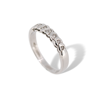 Anello veretta da donna in oro bianco 18 kt con diamanti naturali 0.14 ct, colore G, purezza SI – Idee Preziose dal 1987 - IP.AK18B/57D